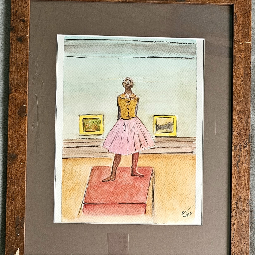 Elegant Framed Art with Pink and Brown Tones